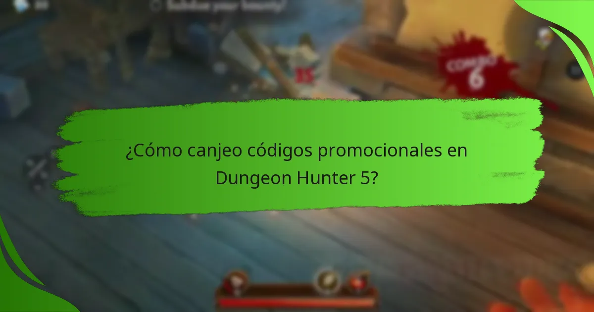 ¿Cómo canjeo códigos promocionales en Dungeon Hunter 5?
