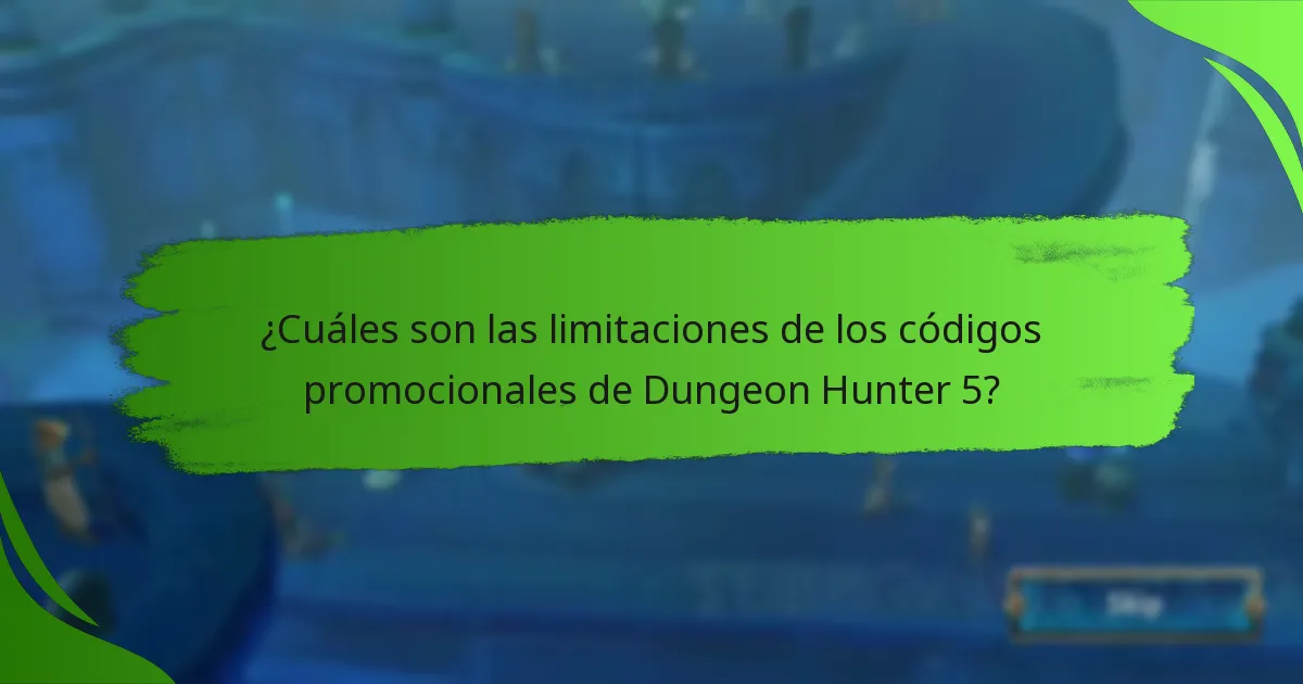 ¿Cuáles son las limitaciones de los códigos promocionales de Dungeon Hunter 5?