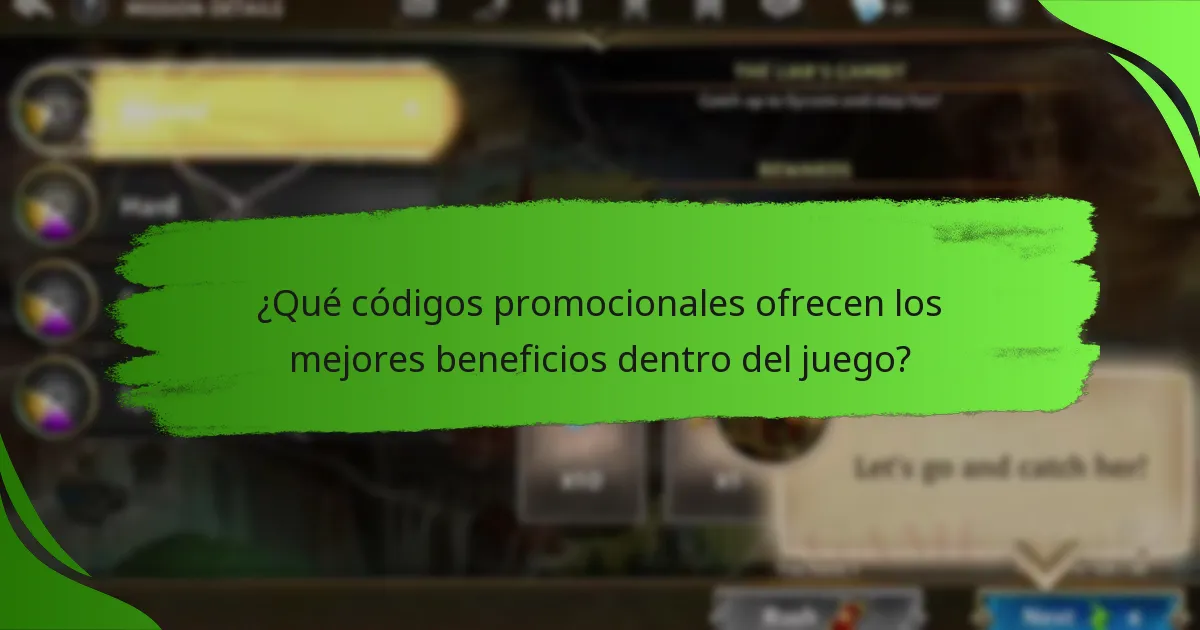 ¿Qué códigos promocionales ofrecen los mejores beneficios dentro del juego?