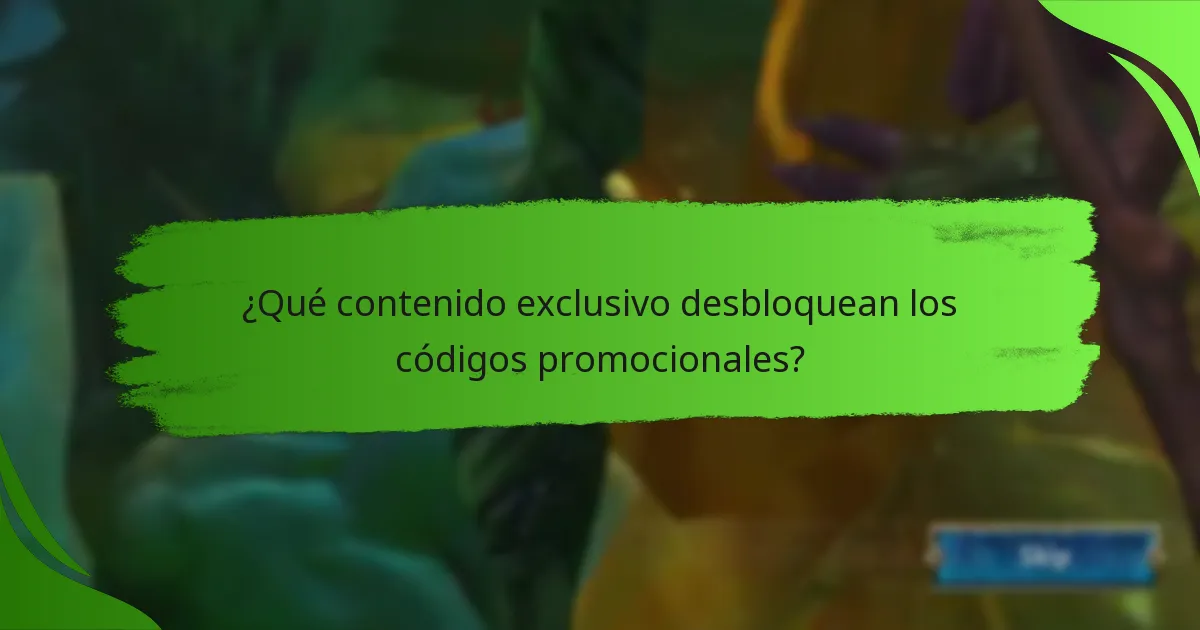 ¿Qué contenido exclusivo desbloquean los códigos promocionales?
